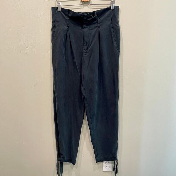 Reformation Avalon Vintage Black Ankle Tie High Waisted Trouser - Size: 10 - Picture 2 of 13